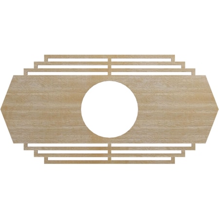 Ekena Millwork Chrysler Wood Fretwork Pierced Ceiling Medallion, Birch, 20"W x 10"H x 5 1/4"ID x 3/8"T CMWP20X10X0375CSBI